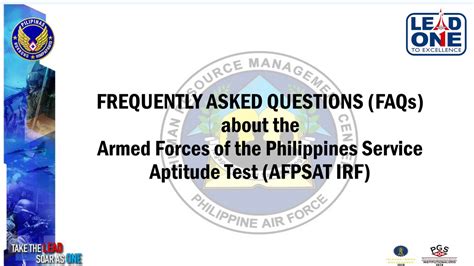 afpsat irf|Philippine Air Force Human Resource Management Center.